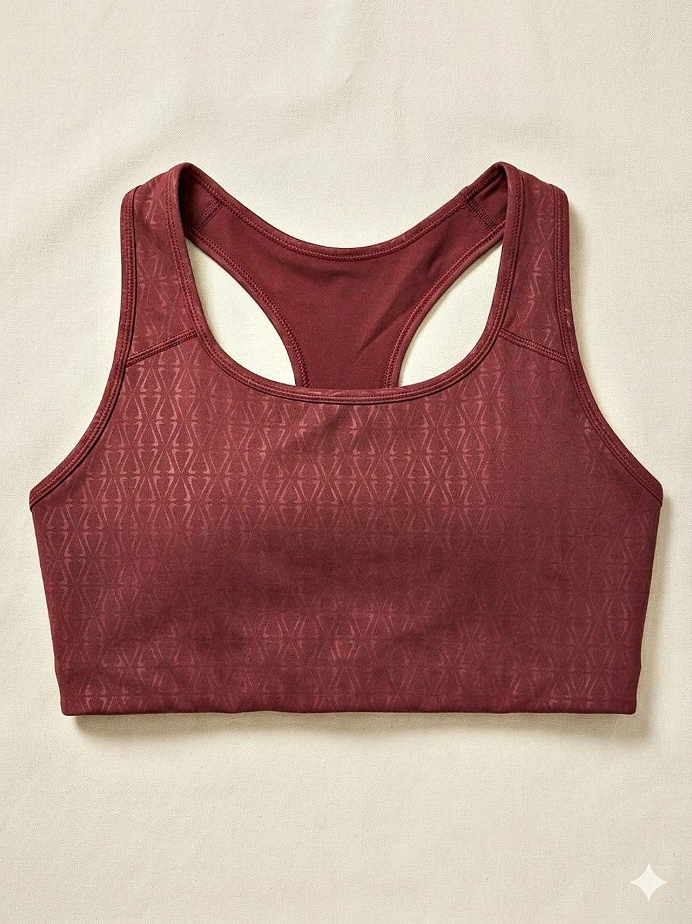 Nike Dri-FIT Swoosh Sports Bra Geometric Burgundy 1X (16W – 18W)